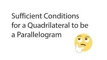 Sufficient Conditions for a Quadrilateral to be a Parallelogram Class 9th NCERT CBSE RD SHARMA