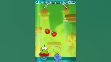 Cut The Rope Experiments 3-14 Sticky Steps Walkthrough /  Solution Level Guide. 3 Stars.