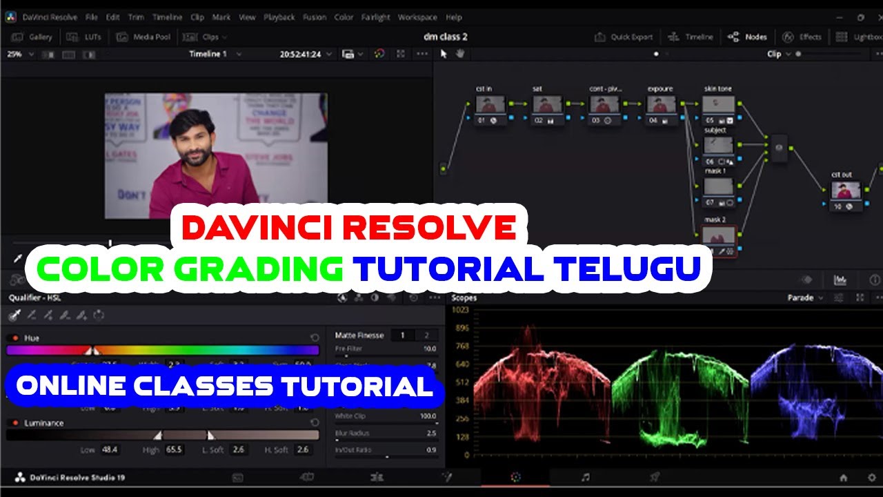 Photo Color Grading Tutorial color grading Online Classes Explained | Tutorial Telugu | Basic To ...