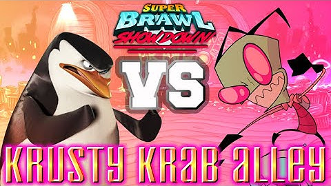 Skipper vs Invader Zim II | Super Brawl Showdown v0.3.1b Full Match Gameplay