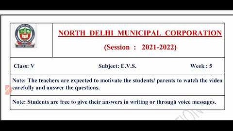NDMC class 5 evs english medium