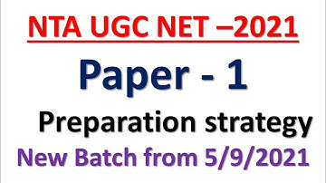 NTA UGC NET 2021 | Paper I preparation strategy | New Batch for Crash Course on Paper 1