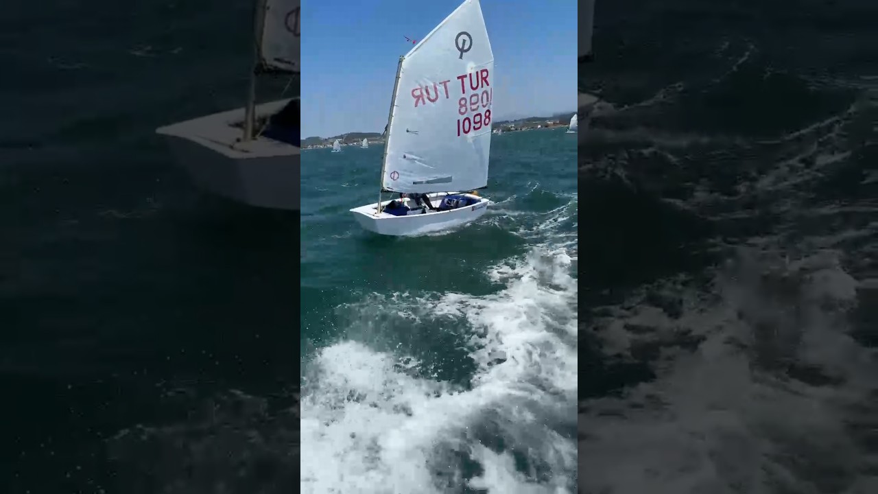 Optimist Yelkende Hız Çalışması –Optimist Sailing Speed Practice – Racing Into the Wind 