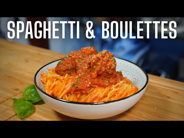 Spaghetti express aux boulettes de viande - Châtelaine