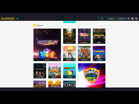 DUNDER CASINO review looking at the most popular games and website theme