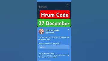 Hrum Code 27 December | HRUM Quote of the Day | Hrum Daily Tasks | Hrum Code | #hrumcode