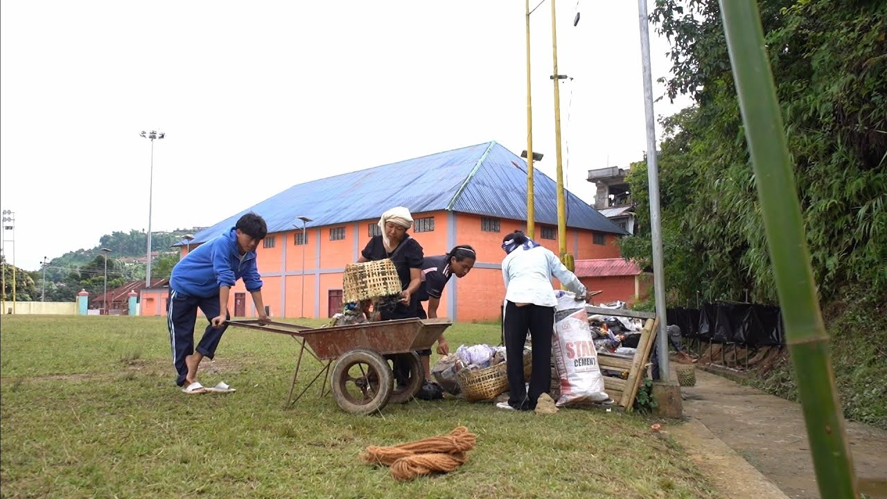 Cleaning drive at Mini Stadium, Tamenglong ahead of GYS 2025 by members of Chaengdai Baptist Church 