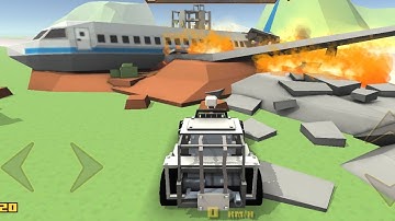 I found money on the crushed airplane - Blocky BLOCKAPOLYPSE Farming and Racing Simulator 4K game
