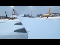 SNOWY 737-800 Takeoff after Snowstorm (Taxi, De-ice, Takeoff)