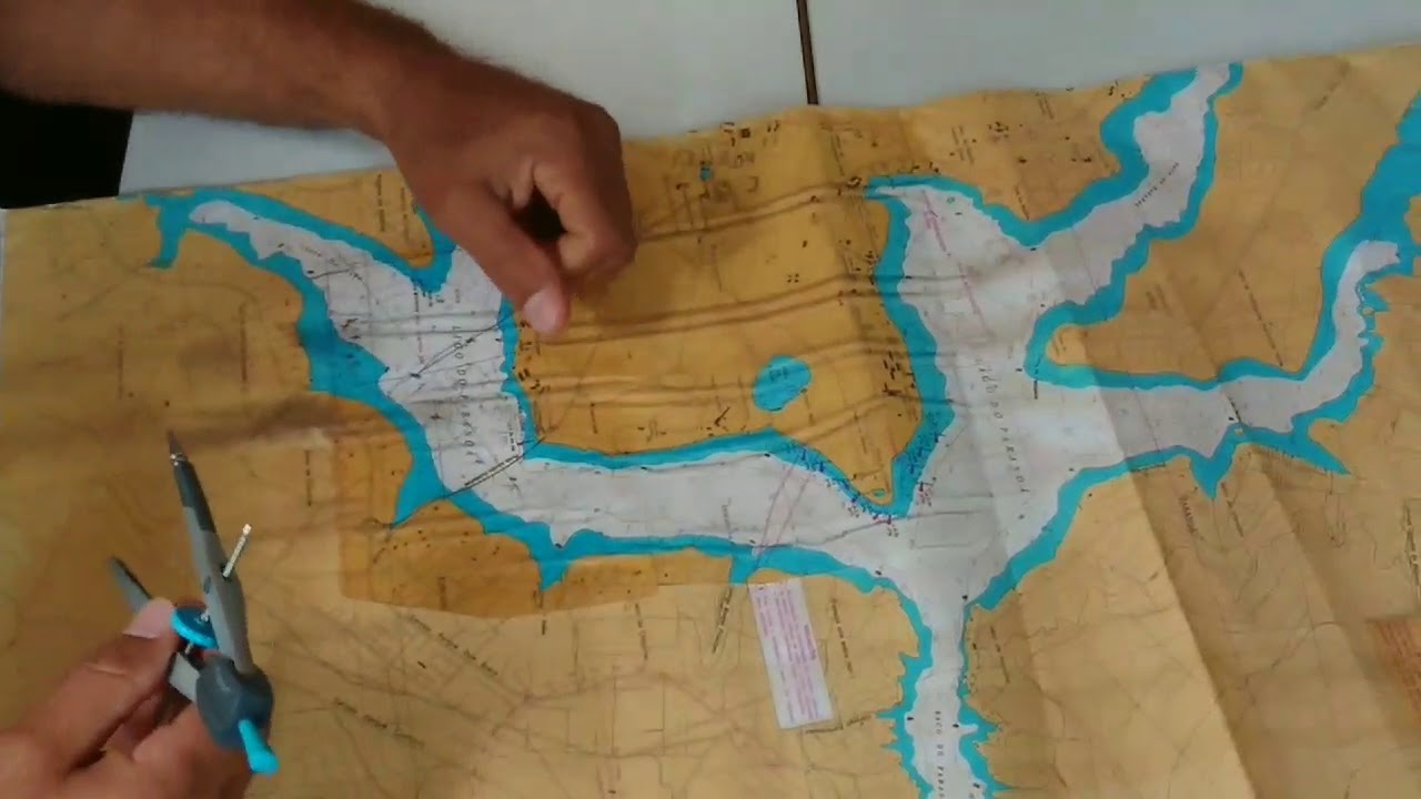 Uso da Carta Náutica, régua paralela e compasso