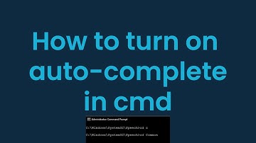 How to turn on auto-complete in cmd | command prompt