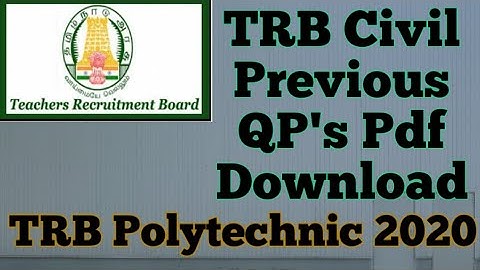 2012 - 2017 TRB Previous Question Paper/trb civil/trb polytechnic civil preparation/trb civil 2020