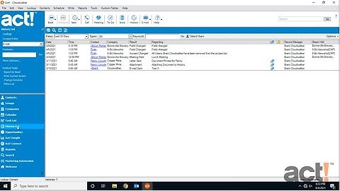 Act! Premium Training Videos - Creating History Records and Viewing the History List