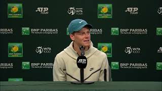 Jannik Sinner Post Match Press Conference Following Quarterfinal Win 2023 BNP Paribas Open