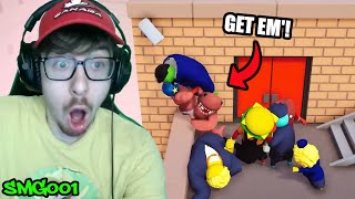 THROWING ENEMIES OFF! | SML Gaming - GANG BEASTS MAKES US MAD! Reaction!