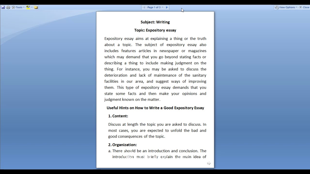 expository essay ss1