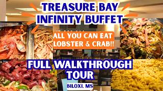 Infinity DINNER Buffet at TREASURE Bay in Biloxi | Famous ALL You Can Eat Crab & LOBSTER - FULL Tour