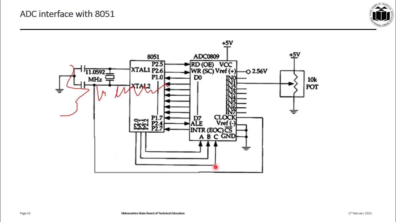 Interfacing of ADC with 8051 microcontroller - YouTube