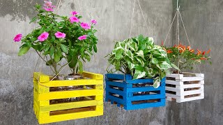 Good Ideas | DIY Wooden Planter Box Hanging For Small Garden | Easy Diy Project