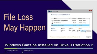 fix windows can't be installed on drive 0 partition error while install windows 10.