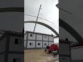 Finally 1st Roof Sheet Installation| Warehouse Construction #steelstructure #cranework #steel #civil