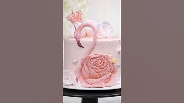 Flamingo cake topper tutorial | Fondant Pink flamingo cake decoration idea#trending#shorts#tutorial