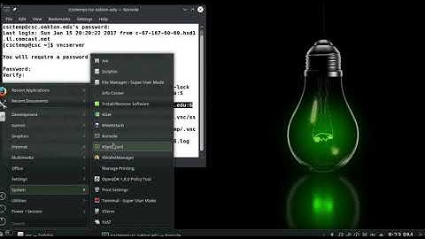 LINUX SUSE using ssh to connect to a LINUX system using VNC