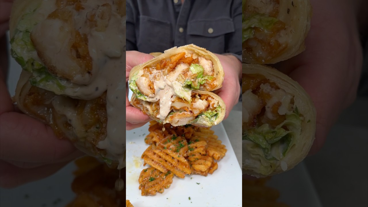 CHICKEN CAESAR DOUBLE BURRITO from Elm Street Diner in Norwalk, CT! 🍗🥗🌯🔥🤤 Woah. #DEVOURPOWER