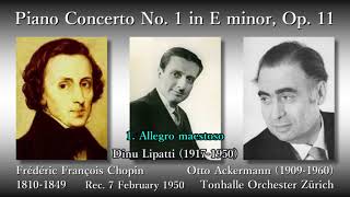 Chopin: Piano Concerto No. 1, Lipatti & Ackermann (1950