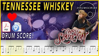 Video thumbnail of "Tennessee Whiskey - Chris Stapleton | DRUM SCORE Sheet Music Play-Along | DRUMSCRIBE"