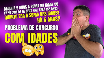 QUESTÃO DE CONCURSO COM IDADES | PROBLEMA DO 1º GRAU | Prof Robson Liers
