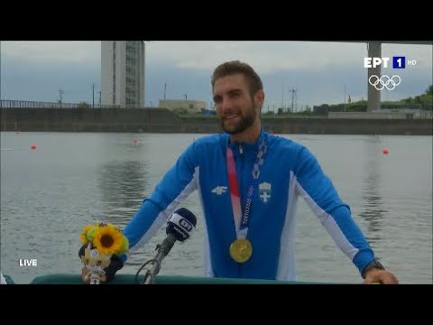 Στέφανος Ντούσκος - Οι δηλώσεις του χρυσού ολυμπιονίκη μετά την απονομή.