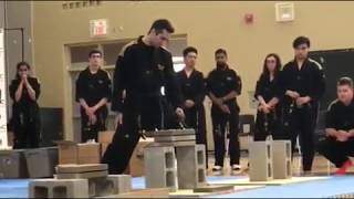 Black Belt 3rd Dan test 3 Bricks on fire break