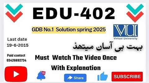 EDU402 - Curriculum Development GDB Solution No1 💯 percent correct Answers 2025