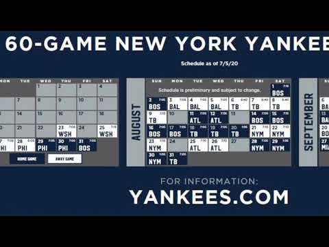 2020 New York Yankees schedule preview. - YouTube