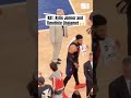 Kylie and Timothée with KAT after Game 2 💙🧡