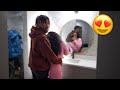 Hugging a freak from behind to get her reaction