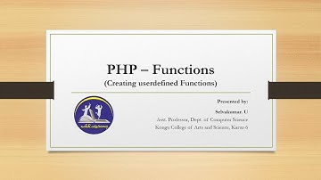2.1 PHP - Functions (Creating User-Define Functions)