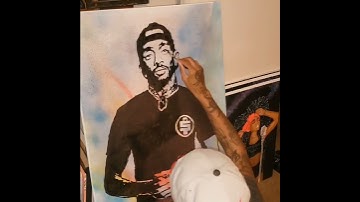 NIPSEY HUSSLE #art #artist #speed #blue #acrylicpainting #theword #california #rolling