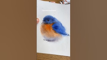 5 mins cute bird Watercolor painting #easywatercolorart #watercolourpaint #birdwatercolor