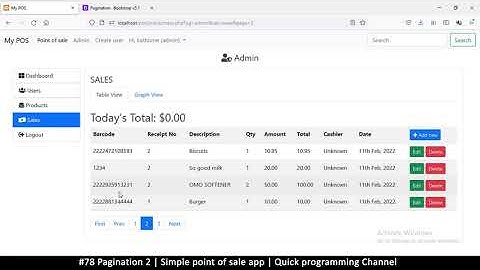 #78 Pagination 2 | Simple point of sale app in php & javascript | Quick programming tutorial