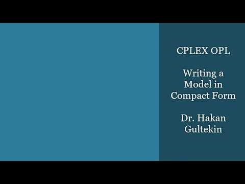 CPLEX OPL Tutorial 03 - Writing a model in compact form