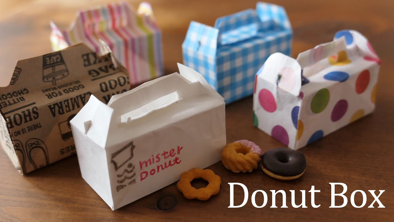 おりがみ１枚でドーナツの箱の作り方 折り紙で工作donut Box Origami 77 Youtube