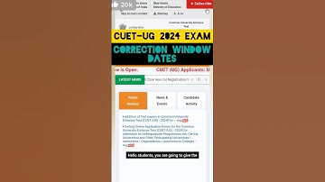 "ALERT 🚨 CUET-UG 2024 :- CORRECTION WINDOW DATES DECLARED 🤔 HOW TO EDIT IN FORM FILLING."