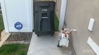 Garbage can moves by itself . Oh wait!!!