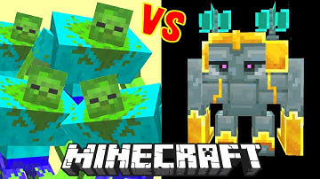 Mutant Zombie VS. Squall Golem. WHO IS WINNER?!? Dungeons Mobs VS. Mutant Beasts Battle