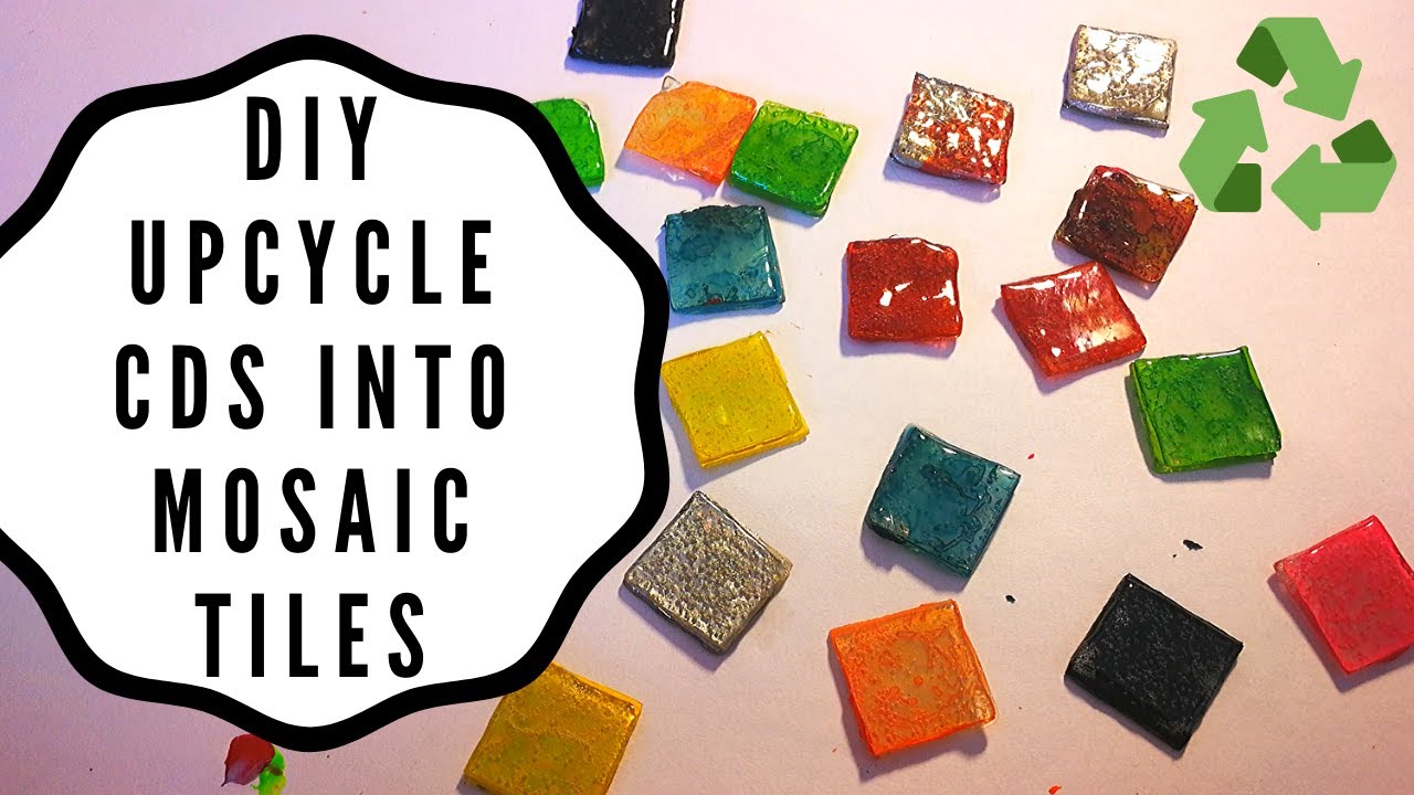 Upcycle your useless CDs DIY Mosaic tiles YouTube