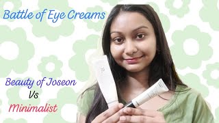 Review+ Comparison of Beauty of joseon and Minimalist Eyecream| Full Detailed review ✨🌸