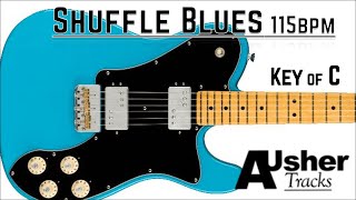 Video thumbnail of "Rockin' Shuffle Blues in C jam track | Guitar Backing Track"