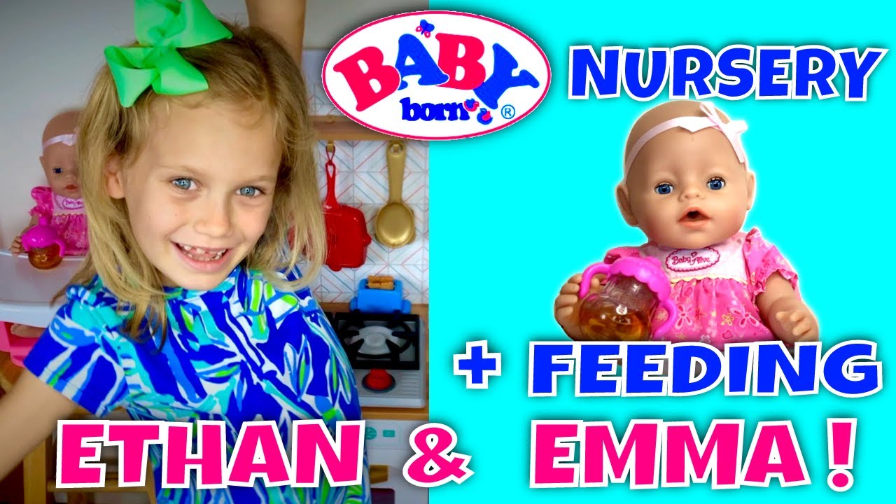 Baby Born Nursery Feeding Emma Ethan With Skye Caden Youtube